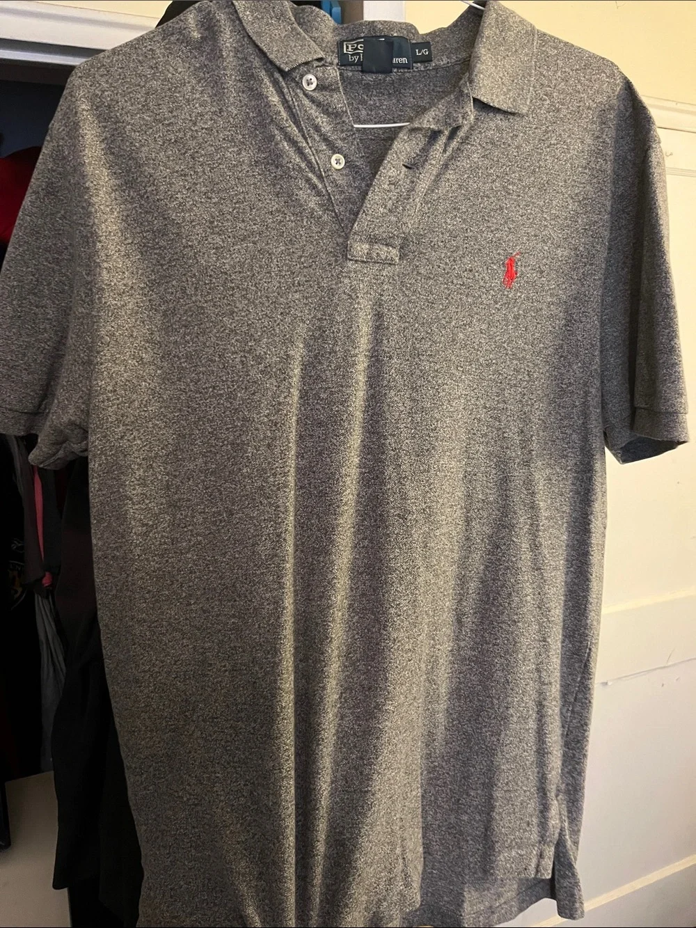 Ralph Lauren Men’s Heather Gray Polo with Red Pony